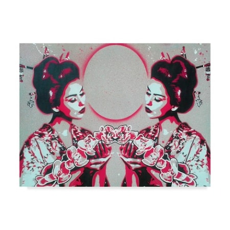 Abstract Graffiti 'Mirror Geisha' Canvas Art,14x19